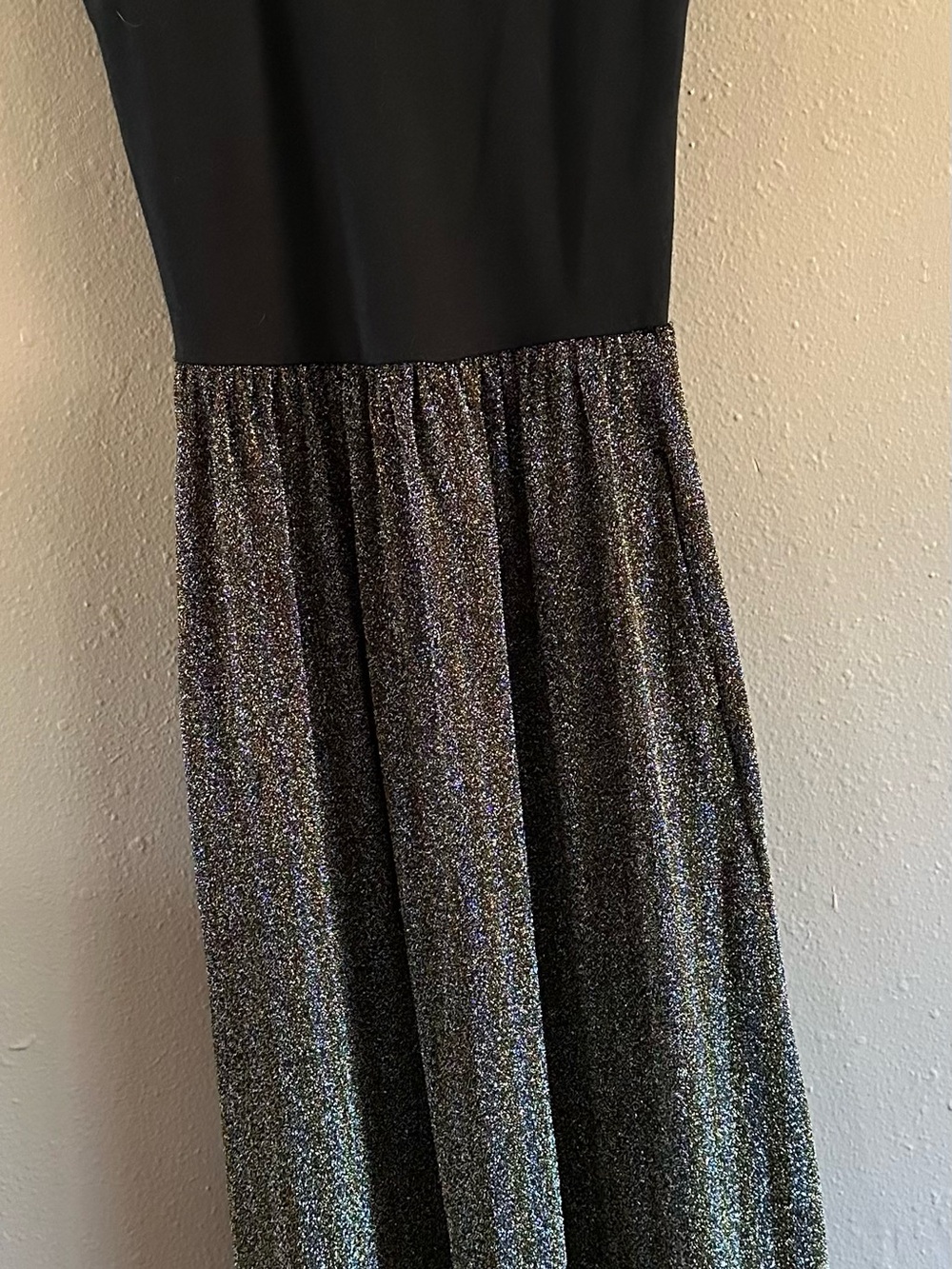 J.Crew Mockneck Mixed-Media Sparkle Maxi Dress